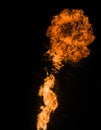 Strong flame, real photo. Royalty Free Stock Photo