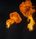 Strong flame, real photo. Royalty Free Stock Photo