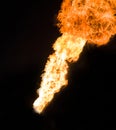 Strong flame, real photo. Royalty Free Stock Photo