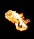 Strong flame, real photo. Royalty Free Stock Photo