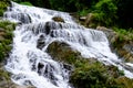 Strong flow water from Mae Phun waterfalls in Laplae District, Thailand