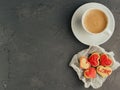 Strong and fragrant coffee with fresh biscuits in the glaze for those who love. Royalty Free Stock Photo