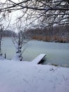 Frost had frozen the river.