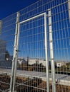 strong galvanized welded mesh fencing is used around industrial halls