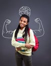 Strong girl in class -Knowledge is power