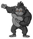 Strong gorilla cartoon posing mascot character Royalty Free Stock Photo