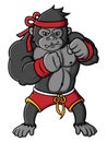 Strong Gorilla fighter cartoon character Royalty Free Stock Photo