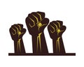 Strong hands fist isolated icons Royalty Free Stock Photo