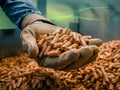 Strong Hands Holding Sustainable Biomass Wood Pellets