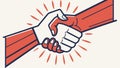 Strong Handshake with Radiant Glow, Agreement and Trust, vector design Generative AI Royalty Free Stock Photo