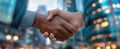 The Strong Handshake Symbolizing Unity and Collaboration in a Business Environment.AI generated image Royalty Free Stock Photo