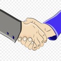 Strong handshake of two men`s hands