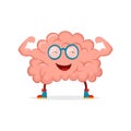 Strong happy healthy brain character.