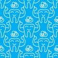 Strong healthy tooth. Vector Dental care symbol seamless pattern.