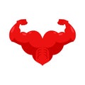 Strong heart and hands muscular. Powerful love athlete. Royalty Free Stock Photo