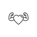 Strong heart line icon Royalty Free Stock Photo