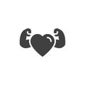 Strong heart vector icon Royalty Free Stock Photo