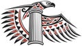 Heraldic Eagle on a Column with a Banner Vector, vector design Generative AI Royalty Free Stock Photo