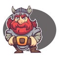 Strong hero, vector image of fantasy dwarf