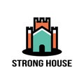 Strong House Kingdom Realty Real Estate Castle Logo Symbol