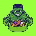 Strong Hulk with vegan nutrition