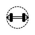 Black solid icon for Strong, dumbbell and workout