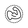 Black line icon for Strong, muscle and biceps Royalty Free Stock Photo