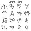 Strong icon set in thin line style