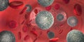 Strong increase of non-functional white blood cells called leukaemia cells leading to blood cancer disease