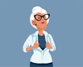 Super Grandma Opening Her Shirt Superhero Style Vector Cartoon