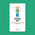 strong kid boy vector