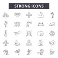 Strong line icons, signs, vector set, outline illustration concept