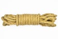 Strong linen rope wrapped isolated on white background Royalty Free Stock Photo