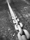 Strong link iron chain. Vertical photo image.