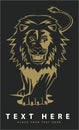 Strong Lion Walking Sign With Text Illustration Design