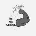 We are strong logo. strong icon. strong arm icon