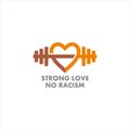 Strong love connection no racism symbol decoration vector Royalty Free Stock Photo