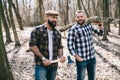 Strong lumberjack chopping wood Royalty Free Stock Photo