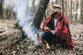 Strong lumberjack chopping wood Royalty Free Stock Photo