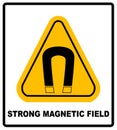 Strong magnetic field vector warning sign Royalty Free Stock Photo