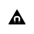 Strong Magnetic Field Warning Flat Vector Icon Royalty Free Stock Photo