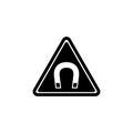 Strong Magnetic Field Warning Flat Vector Icon Royalty Free Stock Photo