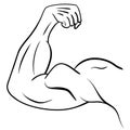 Strong Male Arm. Symbol of Power and Muscle