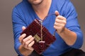 Strong male hands holding handbags Royalty Free Stock Photo