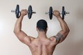 Strong male lifting dumbbell Royalty Free Stock Photo