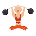 strong man circus with weight lifting