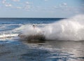 Strong man drive on the jetski above the water Royalty Free Stock Photo