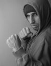 Strong man with fists ready to fight Royalty Free Stock Photo