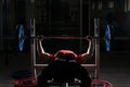 Heavy Powerlifter Weight Barbell Exercise Benchpress in Powerlif Royalty Free Stock Photo