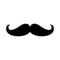 Strong man mustache flat style icon sign vector illustration isolated on white background. Royalty Free Stock Photo